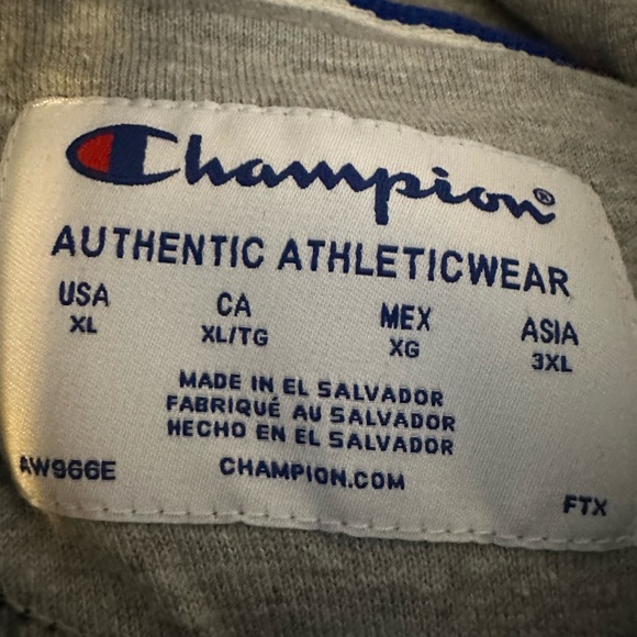 NWT CHAMPION THICK XL COTTON HOODIE (NAVY BLUE W/NAVY BLUE LOGO RARE) - Picture 4 of 6